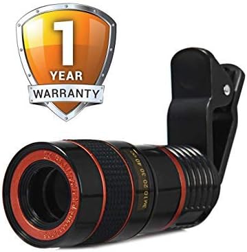JIKRA Telescope Camera Lens HD 8X Optical Telescope Camera Lens for Mobile Phone with Universal Clip Suitable for iPhone Samsung LG Asus Sony iPad