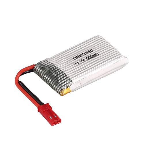 Florenceenid 2PCS 3.7V 600mAh JST Plug Li-po Battery for X5C X5SW RC Drone Quadcopter Aircraft UAV Spare Part Accessories Model