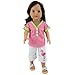 2 Pc.18 Inch Doll Clothing Striped Doll Shirt & Flamingo Capri's American Doll Clothes Outfit, Fits American Girl Dolls, Striped Shirt/Flamingo Capri Set