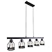 OYIPRO Kitchen Island Light, 5 Lights Pendant Light Metal Wire Cage Hanging Lamp Industrial Ceiling Light Fixture Painted Black E26 Socket