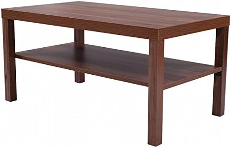 Wooden Coffee Table With Storage Shelves Rectangle Modern Living Room Furniture Home Décor Perfect For Placing TV Remotes Books Magazines Photo Albums Durable and Stable