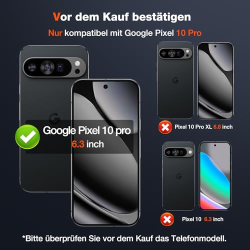 LK 2 + 2 tempered glass screen protectors for Google Pixel 10 Pro, contains 2 x screen protectors and 2 x rear camera protectors, with installation frame (scratch-proof, bubble-free, 9H hardness, ultra clear)