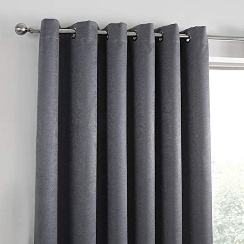 - Strata - Par de Cortinas con Ojales - 117 cm de Ancho x 137 cm de Largo, Antracita — foto 5 de 5