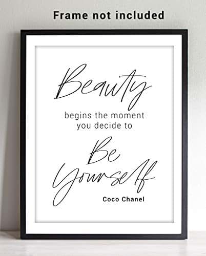 Amazon.com: Coco Chanel Inspirational “Beauty Begins” Typography Word
