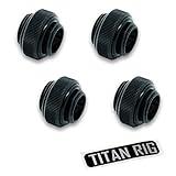 EKWB EK-AF G1/4" 6mm Male to Male Extender Fitting, Black, 4-Pack