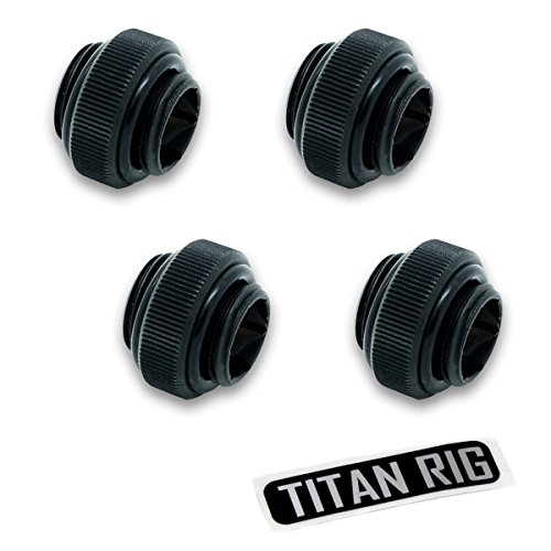 EKWB EK-AF G1/4" 6mm Male to Male Extender Fitting, Black, 4-Pack