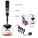 Professional Makeup Brush Cleaner and Dryer, Electric Spinning Make up Brush Machine Tool Portable Cosmetic Clean Device Large Cleaning and Drying Set with the Holder Stand Kit for Dry(Black)