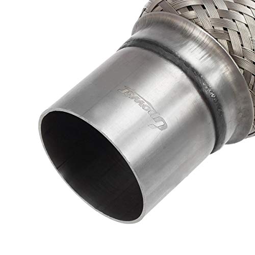 Upower 2.25 Inch Diameter Exhaust Flex Extension Pipe Connector Tube, 4"+6" 10"OAL Heavy Duty Stainless Steel 22506DN Couplings - Thumbnail 5