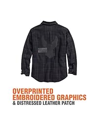 Harley-Davidson - Camisa oficial para hombre, diseño a cuadros, color negro