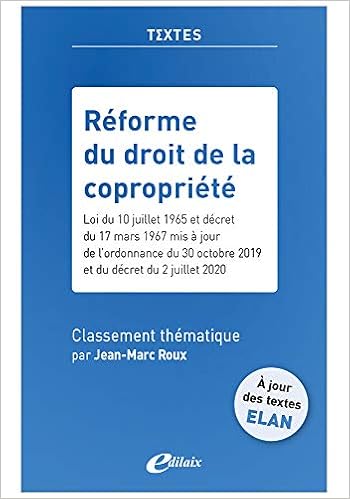 Amazon Fr Reforme Du Droit De La Copropriete Roux Jean Marc Livres