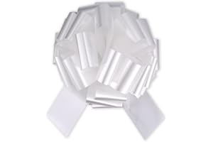 InstaBows Beautiful Extra Large White 12" Pull Bow - Perfect Big Bow for Weddings & Large Gifts - Ideal for Bridal Showers, Wedding Gifts & Birthdays - Stand Out with Style (White)