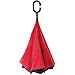Suprella Reverse Umbrella - Inverted Umbrella - Upside Down Umbrella with Stand Alone Feature - Inside Out Umbrella with Aluminum Shaft (Red)