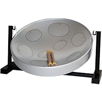 Panyard Jumbie Jam Steel Ready to Play Kit-Silver G-Major with Table Top Stand-Made in USA Authentic Pan, 16-inch (W1084)