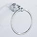 WINCASE Chrome Towel Ring, Bath Hand Towel Holder Crystal, Silver Towel Rack Wall Mounted