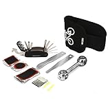 SCS ETC Bike Mechanic Repair Tool Kit Set, 16 in 1 Multi-Function Tool, 10 in 1 Hex Wrench, Tire Patch Levers for Bicycle Cycling