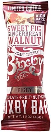 Bixby Bar Dark Chocolate Fig Gingerbread Spice Walnut Figgy Bar, 1.5 Ounce (Pack of 12)
