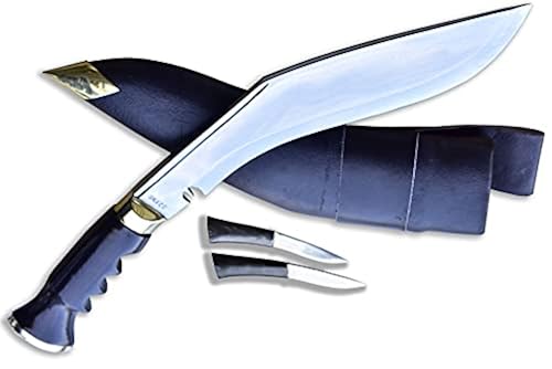 thumbnail image 2 of GK&CO. Kukri House Authentic Knife-12 Blade World War II 'The Survival Alive' Kukri/Khukuri Full Tang With Black Leather Sheath-Handmade In Nepal -Warehoused & Ship From USA 2 of 14