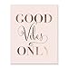 Good Vibes Only Rose Gold Foil Decor Pink Wall Art Print Inspirational Quote Metallic Pink Poster 5 inches x 7 inches C36