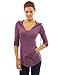 PattyBoutik Women's Hoodie Curve Hem Tunic Top (Heather Purple S)