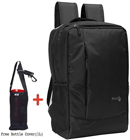 Diccott Elite Backpack for Boys and Girls Backpack (Black) (with Bottle Cover)