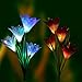 Feeke Outdoor Solar Garden Lights LED Solar Garden Decorations Lights Outdoor Path Light, In-Ground Lights, Outdoor Yard Decor Flowers for Patio Backyard Gardening Gifts (2 Packs Purple and White)