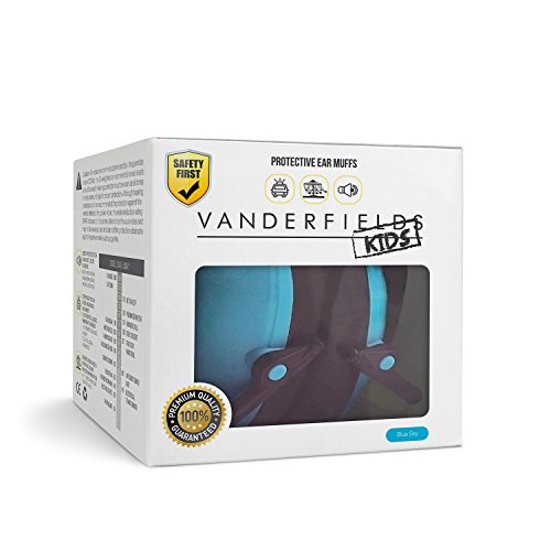 Vanderfields Earmuffs for Kids - Hearing Protection Muffs for Children Small Adults Women - Foldable Design Ear Defenders Protector with Adjustable Padded Headband for Optimal Noise Reduction - Blue