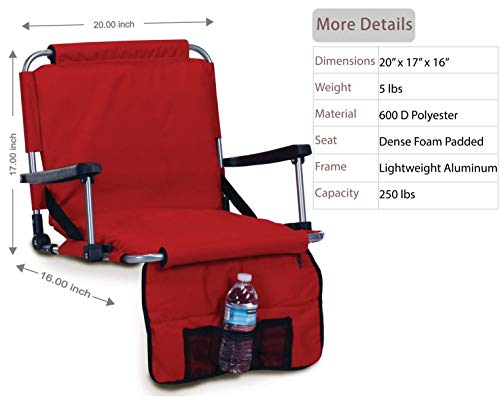 Picnic Plus Stadium Seat with Arms, Straps to Bench & Bleachers - Thumbnail 2