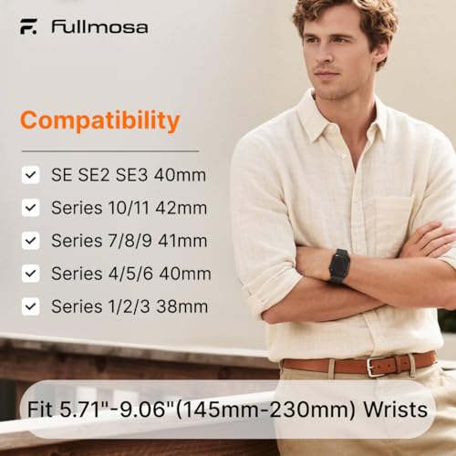Fullmosa 2 Pack Magnetic Braided Bands Compatible Apple Watch Strap 38mm 40mm 41mm 42mm 44mm 45mm 46mm 49mm Women Men,Soft Elastic Strap for iWatch Ultra3/2/1 SE3/2/1 Series 11 10 9 8 7 6 5 4 3 2 1