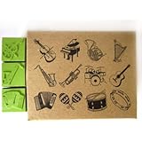 Musical Instrument Rubber Stamp Creation Set 12pcs.