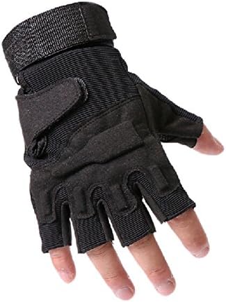 Tang Mu Sheng Men's Black S.o.l.a.g. Special Ops 1/2 Finger Light Assault Gloves Tactical Fingerless Half Finger Gloves (Large)