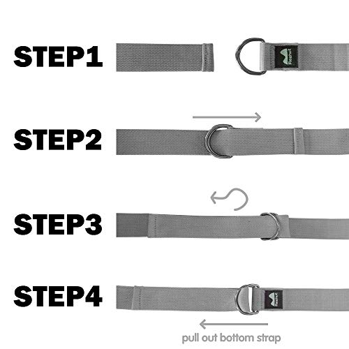 image for REEHUT Yoga Strap 6ft with Ebook - Durable Polyester Cotton Exercise S