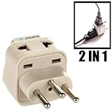 OREI Grounded Universal 2 in 1 Plug Adapter Type J for Switzerland & more - CE Certified - RoHS Compliant WP-J-GN