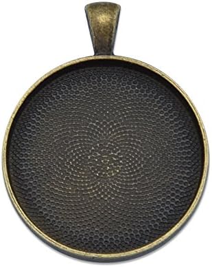 MAXENVISION 30mm Round Pendant Tray Blank Base Cabochon Base fit 30mm Round Cabochon Pack of 20 (Antique Bronze)