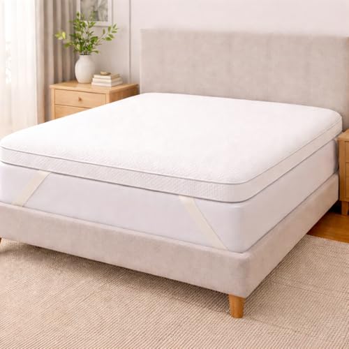 CasaVora Homes High Density Soft Foam Mattress Topper (5cm Thickness) | Premium Knitted Fabric | Plush Comfort & Support | Breathable, Durable, Luxury Bed Topper (King - 180 x 200 cm)
