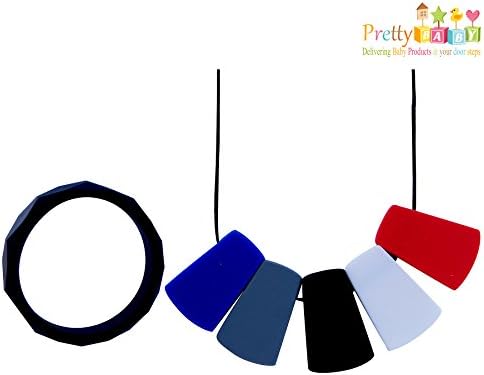 Baby Teething Necklace &amp; Bangle To Reduce Pain &amp; Discomfort. Silicone Teething Necklace For Mom. Baby Teething Products Like Baltic Amber Teething Necklace. Baby Teether Necklace Toy.