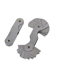 R15 25 mm bolsillo Medir 32 platos Radius Gauge Gage Herramienta tono de plata