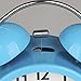 HENSE Classical Retro Twin Bell Mute Silent Quartz Movement Non Ticking Sweep Second Hand Bedside Desk Analog Alarm Clock with Nightlight and Loud Alarm HA01 (Blue)