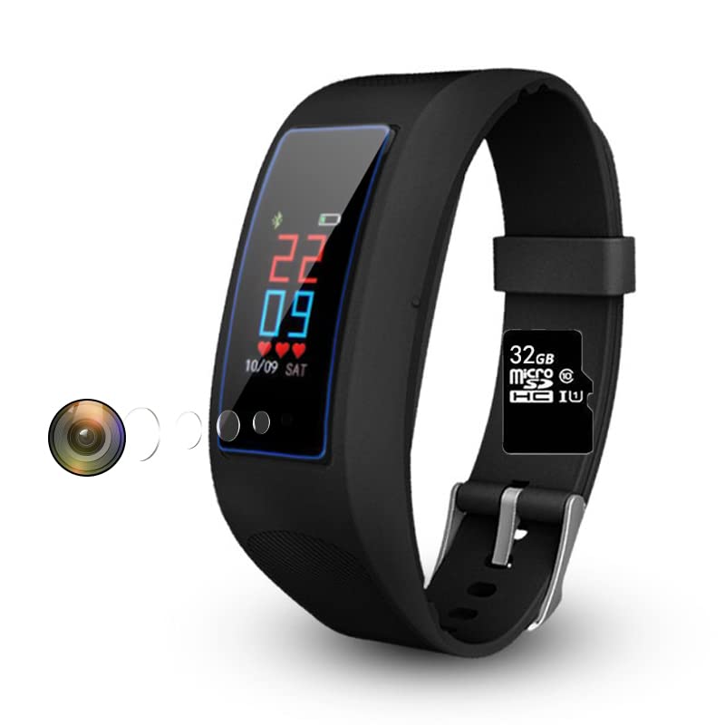 Wearable Mini Camera Smart Watch, 1080P Camera Invisible Lens Camcorder Watch, Video Audio Recording Watch for Android iOS 32GB