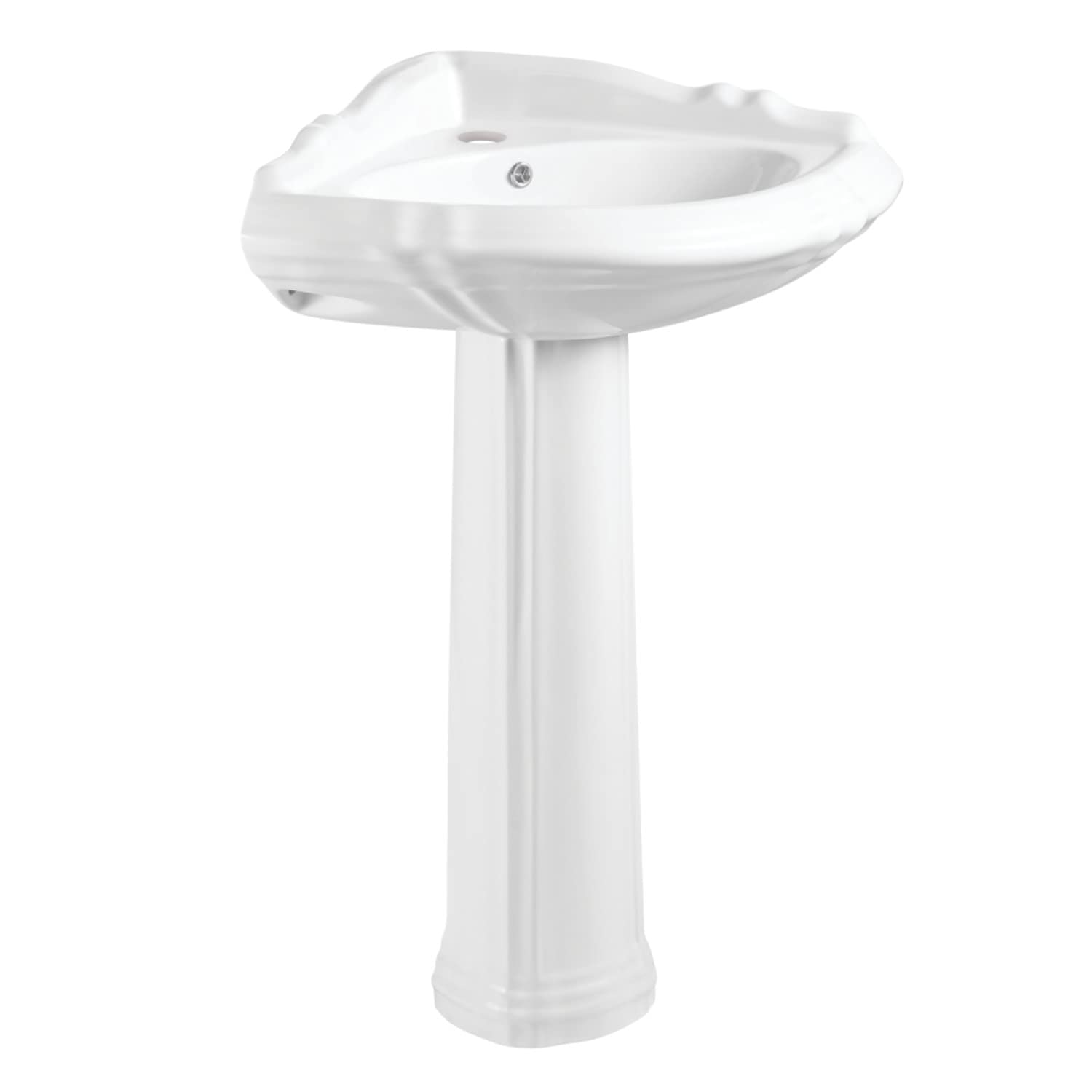 Photo 1 of ***MISSING THE SINK PART****Fauceture VPB2710 Venus 27" Ceramic Corner Pedestal Sink (Single Hole), Glossy White