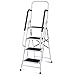 Giantex 2 in 1 Non-slip Step Ladder Folding Stool w/Anti-Slip Handrails Grip and Additional Metal Bars 4 Step Ladder for Home and Office Use 62.5''H