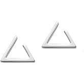 Minimalism Hollow Triangle Earrings Sterling Silver Stud Earrings Everyday Wear