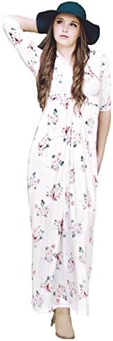 Womens Peach Love Floral Knit Maxi Dress White Medium