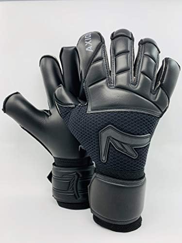 KRONIS Goalkeeper Glove AXIOS White/Black |Size 7-10| Professional Level Goalkeeper Gloves| Adult & Youth| Hybrid Cut| Designed for top Performance, Durability, Safety, and Comfort|