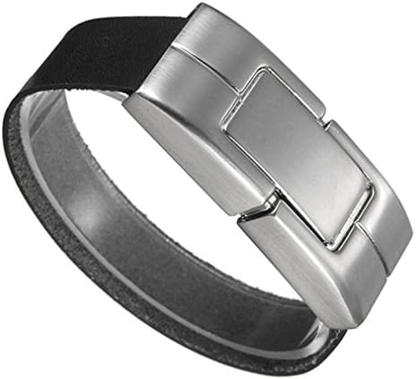 Baishitop Black PU Leather Bracelet 32GB 2.0 USB U Disk Flash Thumb Memory Stick Storage Drives