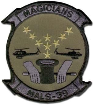 USMC MALS-39 Magicians Hook &amp; Loop Backed 4.5" Velcro Military Patch