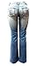 Women's Junior Blue Denim Premium Stretch Bootcut/Straight Cut Jean Pants