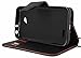 LG Realm case, Premium Slim and Durable PU Leather Wallet Flip Case Cover Stand with Card Holder and Strap for LG Realm LS620 (Black)