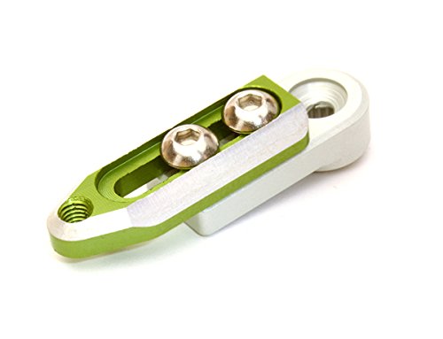 Integy RC Model Hop-ups C27145GREEN Alloy Machined Adjustable Length Servo Horn 25T for Futaba Servo (r=20-27mm)