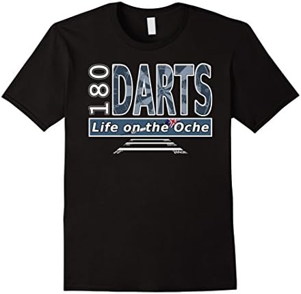 Mens Playing Darts T-Shirt 180 Life On The Oche Darts Gift Shirt 2XL Black