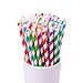 Disposable Biodegradable Paper Party Straws - 300 Pack Premium Bulk Eco Friendly Striped Straws 6 Different Colors For Juices, Shakes, Smoothies, Party Supplies, Decoration, Birthday Party